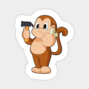 Monkey Handyman Hammer Magnet