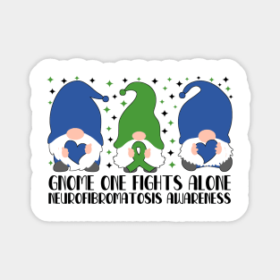 Gnome One Fights Alone Neurofibromatosis Awareness Magnet