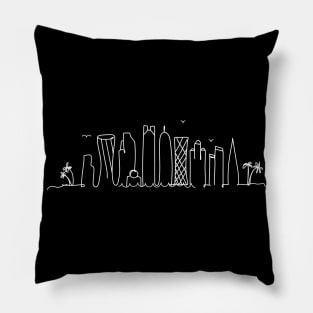 Doha Skyline - white Pillow