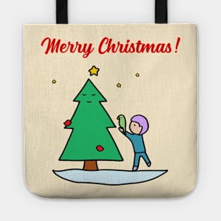 Merry Christmas - Sustainable Tree (Cream) Tote