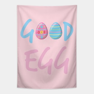 Good Egg (blue pink text) Tapestry