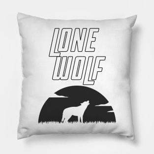 Lone Wolf Black Pillow