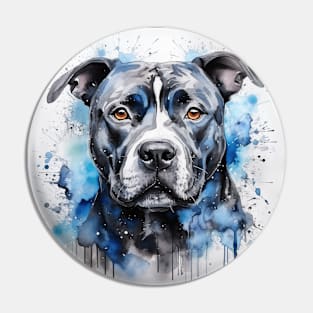 Black Staffy Painting Pin