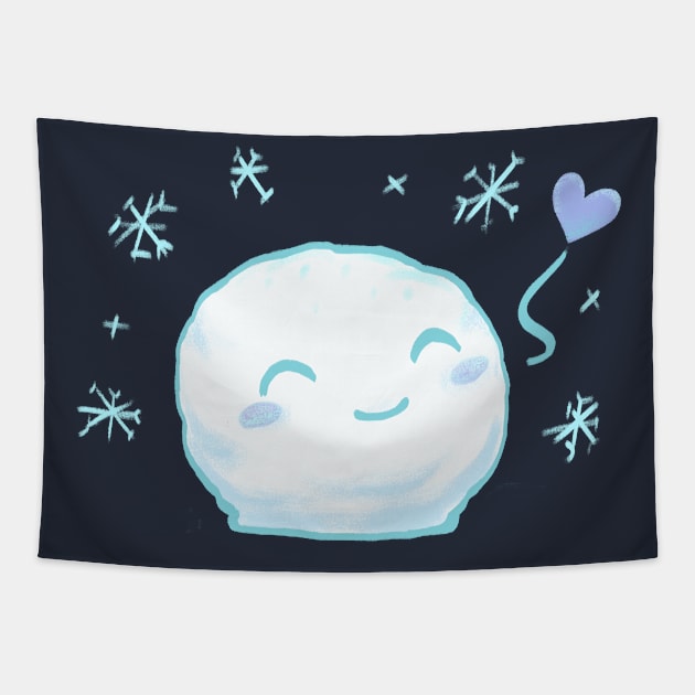 Happy Snowball Tapestry by FuchsiaNeko