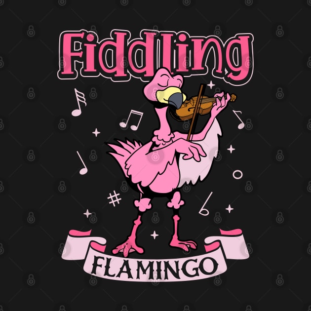 Fiddling Flamingo - Flamingo on the fiddle by Modern Medieval Design