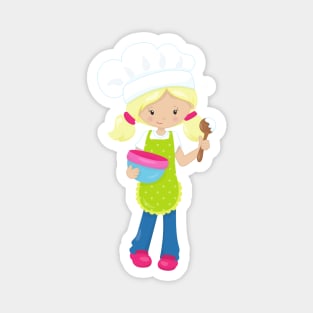 Baking, Baker, Bakery, Cute Girl, Blonde Hair Magnet