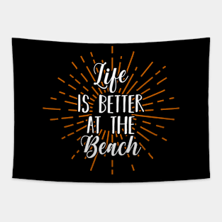 Life Is Better At The Beach Fireworks Beach Summer Cool Tapestry