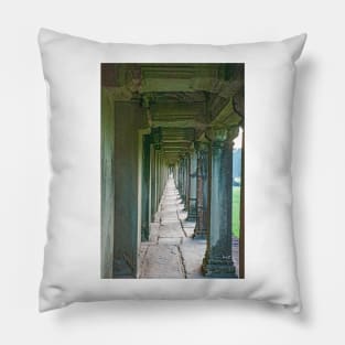 Pillars Along The Gallery, Angkor Wat Pillow