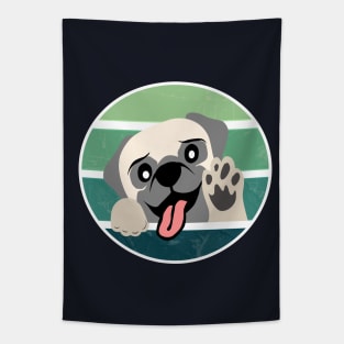 Puppy pug say hi Tapestry