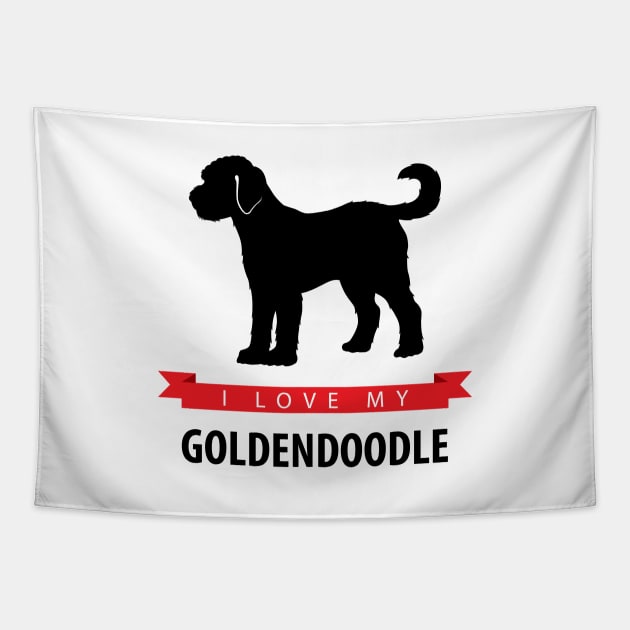 I Love My Goldendoodle Tapestry by millersye