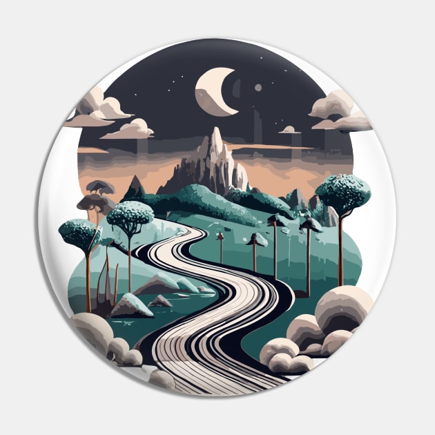 Dawn on the Mountain Trail Pin by NegVibe