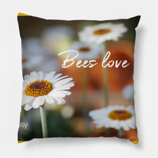 White Daisy Pillow