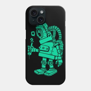 green robot in love Phone Case