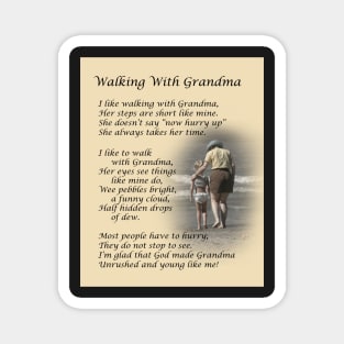 Walking With Grandma Poem Magnet