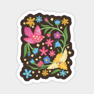 Folk Art Floral Magnet