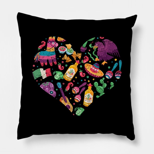 Mexican Culture Retro Sombrero Mexico Pillow by shirtsyoulike