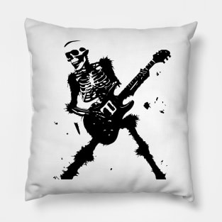 skeleton playing the guitar Pillow