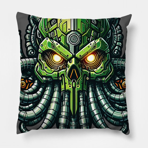 Biomech Cthulhu Overlord S01 D44 Pillow by Houerd