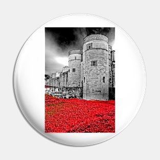 Tower of London Red Poppies England Pin