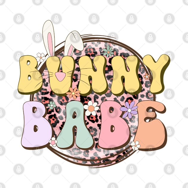 Bunny Babe Leopard Print Groovy Easter 2024 Trendy by JDVNart