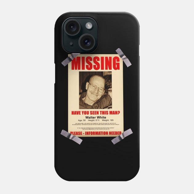 Breaking Bad Missing Sign Phone Case by Aries Black