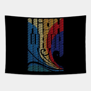 Surf wave colourful Typography Tapestry