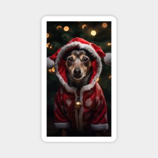 cute small dog in christmas costume Magnet