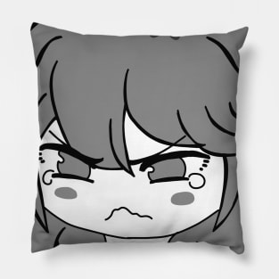 Funny Anime Manga Angry Pout Face Little Girl Cute Meme Pillow