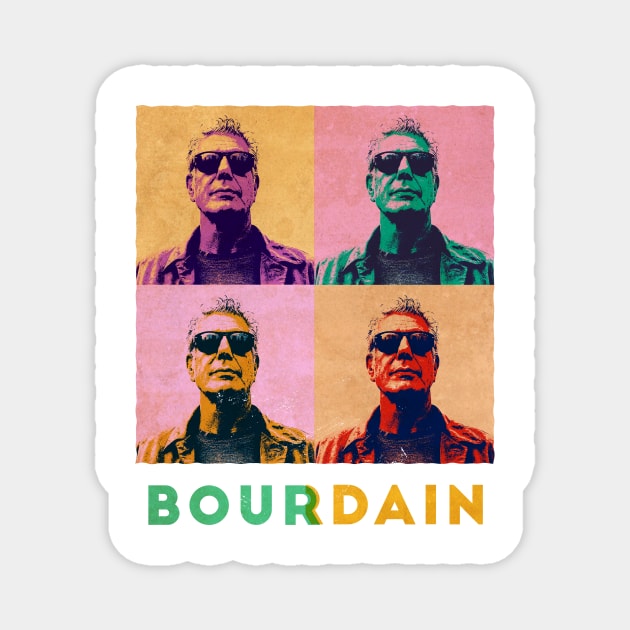 Anthony Bourdain pop art Magnet by Mollie