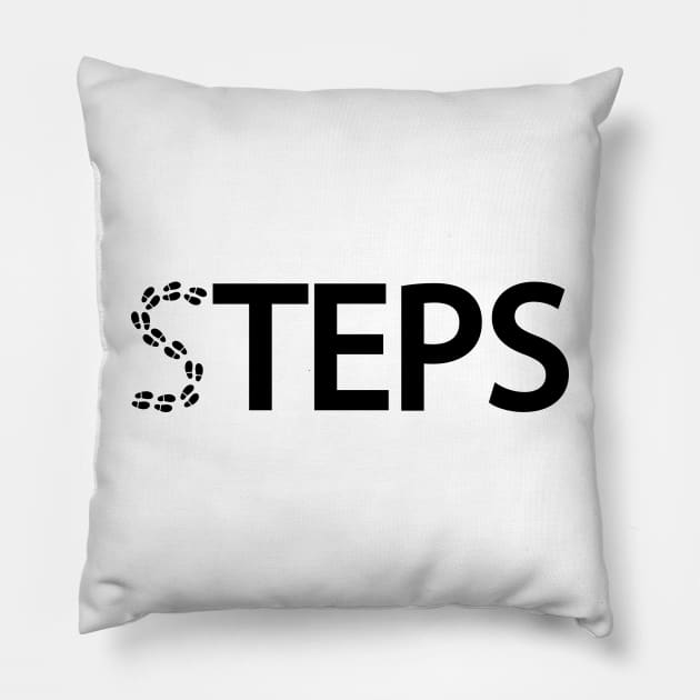 Steps typography design Pillow by Geometric Designs