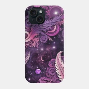 Other Worldly Designs- nebulas, stars, galaxies, planets with feathers Phone Case