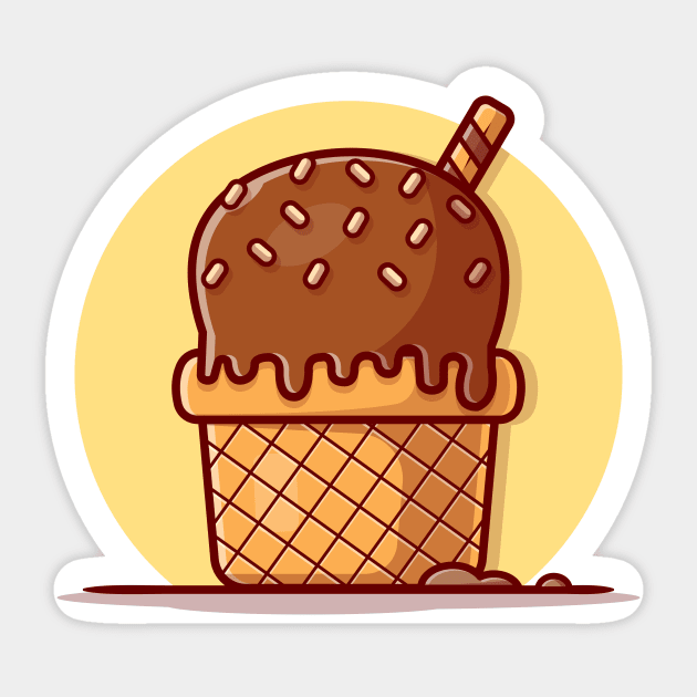 Delicious ice cream with one scoop cartoon Vector Image