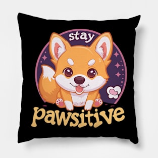 stay pawsitive Pillow