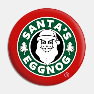 Santa's Eggnog Funny Holiday Christmas Winter Logo Parody Pin