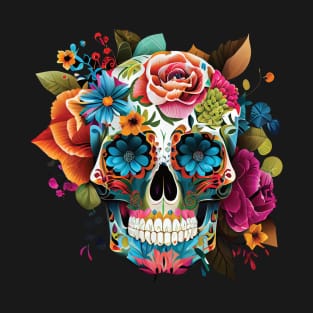 Fun Day of the Dead Sugar Skull Día De Los Muertos Design T-Shirt