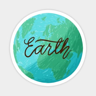 Earth Illustration Hand drawn Magnet