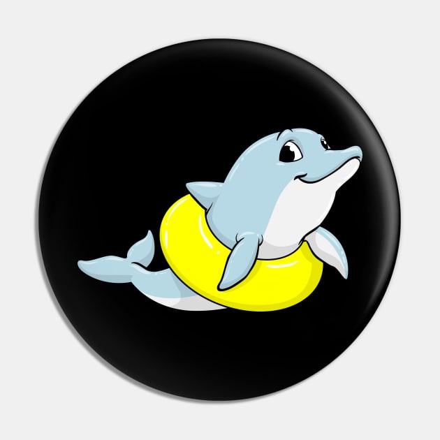 Dolphin at swimming with swim ring Pin by Markus Schnabel