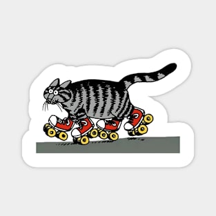 B kliban cat,  roller skating cat 2 Magnet