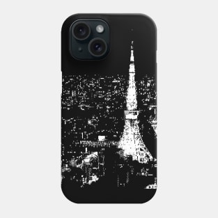 Tokyo Tower glitch art Phone Case