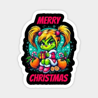 Grinch Christmas Girl Magnet