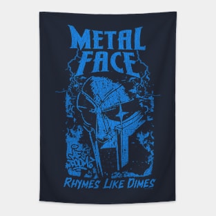 Vintage Bootleg Metal Face Blue Tapestry