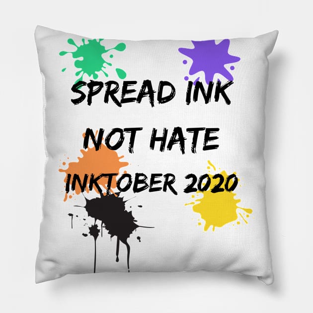 CUTE SPREAD INK NOT HATE INKTOBER 2020 DESIGN Pillow by MIND FOX