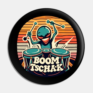 alien drummer boom tschak Pin