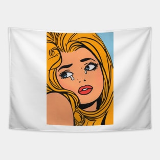 Pop Art crying girl 4 T-Shirt Tapestry