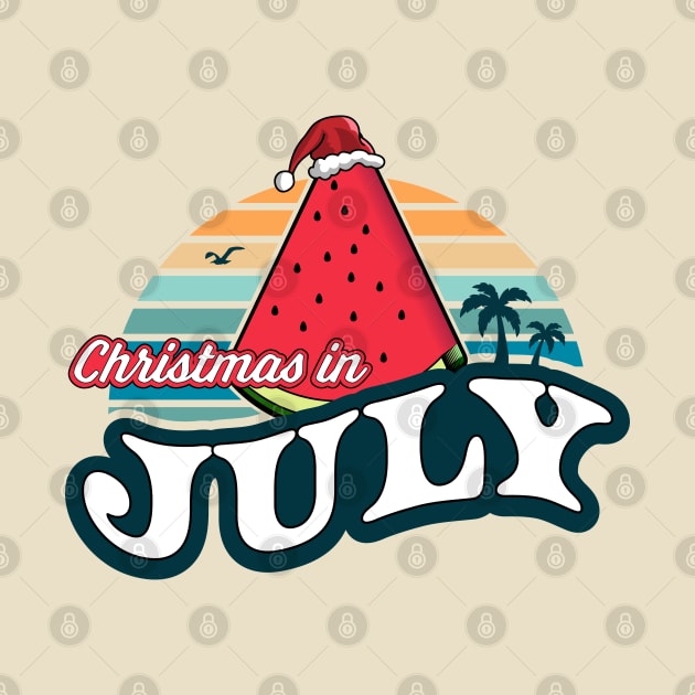 Christmas In July Watermelon Xmas Tree Summer by OrangeMonkeyArt