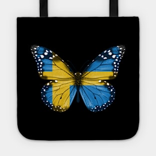 Swede Flag  Butterfly - Gift for Swede From Sweden Tote