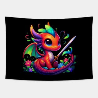 Rufie the Dragon - Fencing #30 Tapestry