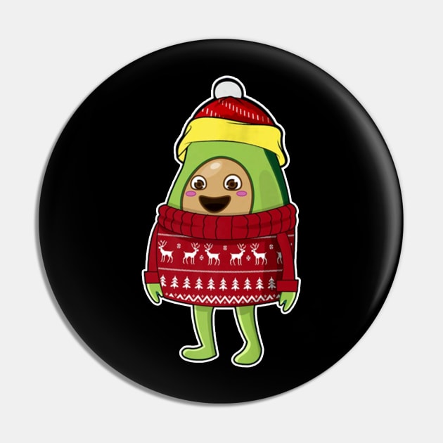 Avocado Santa Hat For Vegetarian Christmas Pin by Danielsmfbb