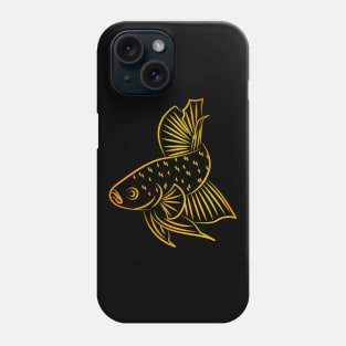 Golden Elegance: The Betta in Darkness Phone Case