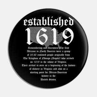Project 1619 Established American Map Vintage Black History Pin